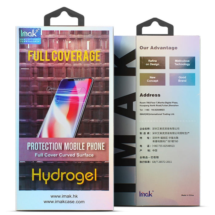 2 PCS IMAK Película de hidrogel de pantalla completa curvada 3 Protector de espalda