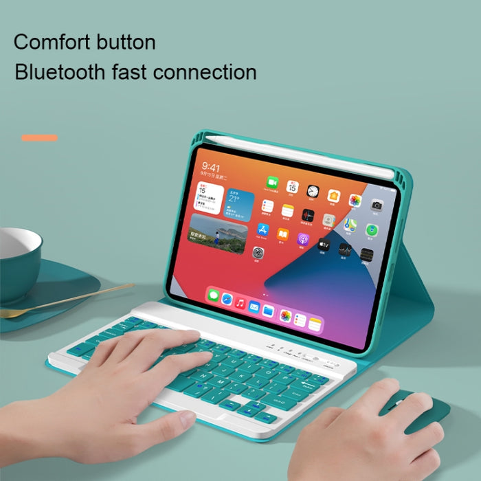 HK006 Square Keys Estuche de cuero con teclado Bluetooth desmontable con soporte para iPad mini 6