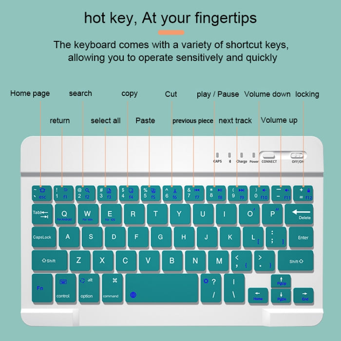 HK006 Square Keys Estuche de cuero con teclado Bluetooth desmontable con soporte para iPad mini 6