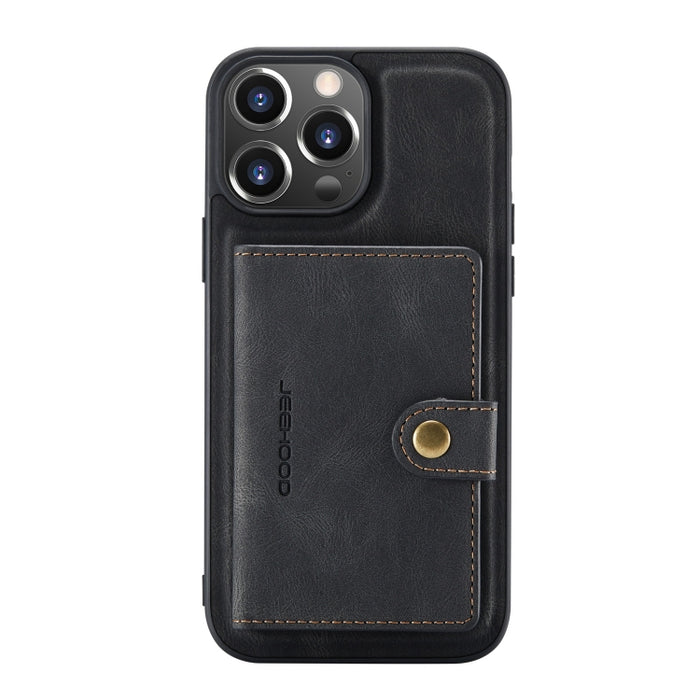 JEEHOOD Estuche protector desmontable magnético retro con billetera y ranura para tarjeta y soporte