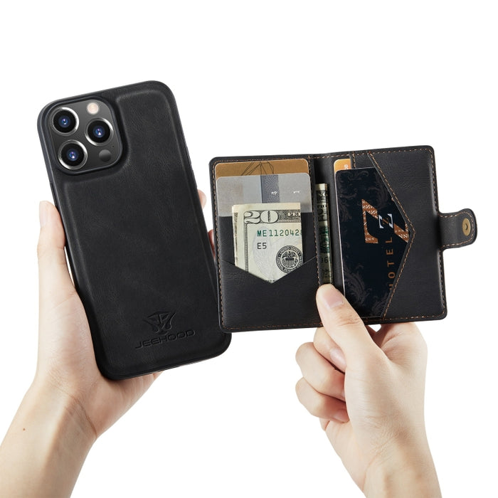 JEEHOOD Estuche protector desmontable magnético retro con billetera y ranura para tarjeta y soporte