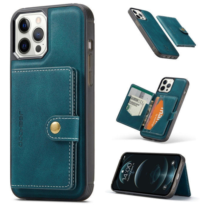 JEEHOOD Estuche protector desmontable magnético retro con billetera y ranura para tarjeta y soporte