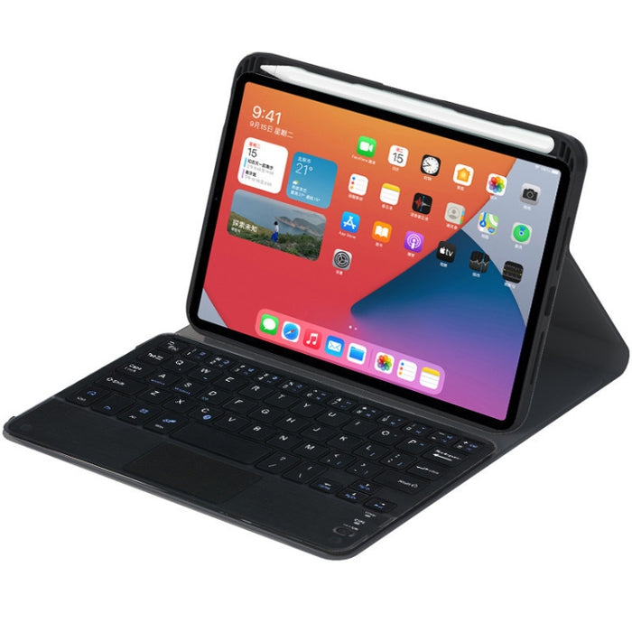 HK006C Estuche de cuero con teclado Bluetooth desmontable con panel táctil y soporte para iPad mini 6