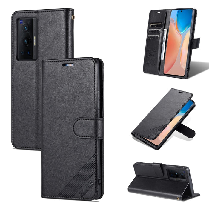 AZNS Estuche de cuero con tapa horizontal con textura de piel de oveja con soporte y ranuras para tarjetas y billetera, For vivo X70, For vivo X70 Pro, For Honor X20, For Xiaomi Redmi 10, For Xiaomi Mix 4