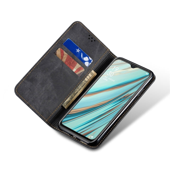 Estuche de cuero con tapa horizontal de estilo casual de textura de mezclilla con soporte y ranuras para tarjetas y billetera, For OPPO A9 / F11, For OPPO Reno 2, For Huawei Mate 30, For Huawei P30 Pro, For Huawei P30, For Huawei P Smart Z / Y9 Prime  ...