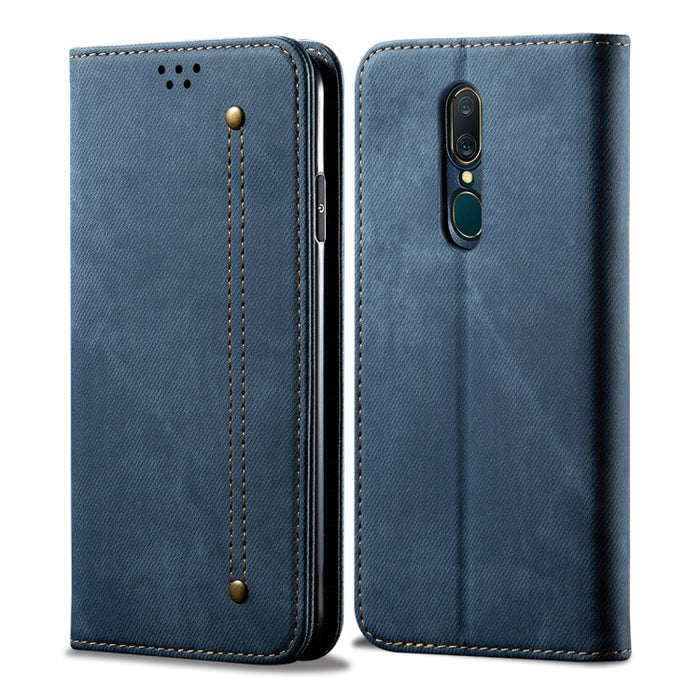 Estuche de cuero con tapa horizontal de estilo casual de textura de mezclilla con soporte y ranuras para tarjetas y billetera, For OPPO A9 / F11, For OPPO Reno 2, For Huawei Mate 30, For Huawei P30 Pro, For Huawei P30, For Huawei P Smart Z / Y9 Prime  ...