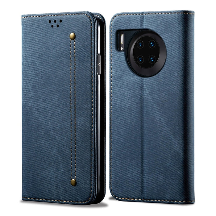 Estuche de cuero con tapa horizontal de estilo casual de textura de mezclilla con soporte y ranuras para tarjetas y billetera, For OPPO A9 / F11, For OPPO Reno 2, For Huawei Mate 30, For Huawei P30 Pro, For Huawei P30, For Huawei P Smart Z / Y9 Prime  ...