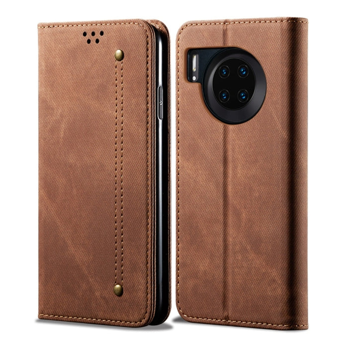 Estuche de cuero con tapa horizontal de estilo casual de textura de mezclilla con soporte y ranuras para tarjetas y billetera, For OPPO A9 / F11, For OPPO Reno 2, For Huawei Mate 30, For Huawei P30 Pro, For Huawei P30, For Huawei P Smart Z / Y9 Prime  ...