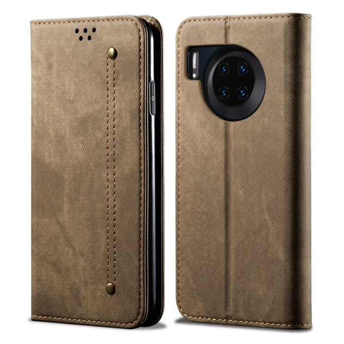 Estuche de cuero con tapa horizontal de estilo casual de textura de mezclilla con soporte y ranuras para tarjetas y billetera, For OPPO A9 / F11, For OPPO Reno 2, For Huawei Mate 30, For Huawei P30 Pro, For Huawei P30, For Huawei P Smart Z / Y9 Prime  ...