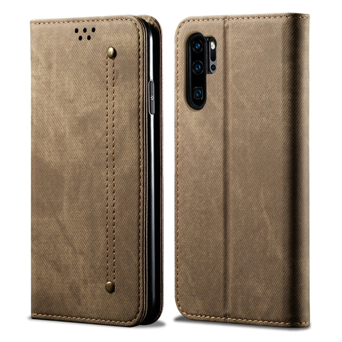Estuche de cuero con tapa horizontal de estilo casual de textura de mezclilla con soporte y ranuras para tarjetas y billetera, For OPPO A9 / F11, For OPPO Reno 2, For Huawei Mate 30, For Huawei P30 Pro, For Huawei P30, For Huawei P Smart Z / Y9 Prime  ...