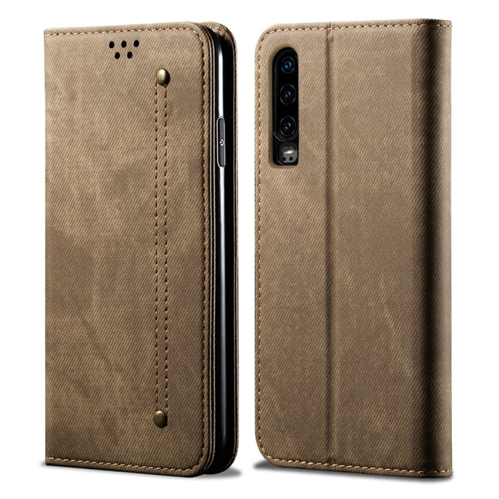 Estuche de cuero con tapa horizontal de estilo casual de textura de mezclilla con soporte y ranuras para tarjetas y billetera, For OPPO A9 / F11, For OPPO Reno 2, For Huawei Mate 30, For Huawei P30 Pro, For Huawei P30, For Huawei P Smart Z / Y9 Prime  ...