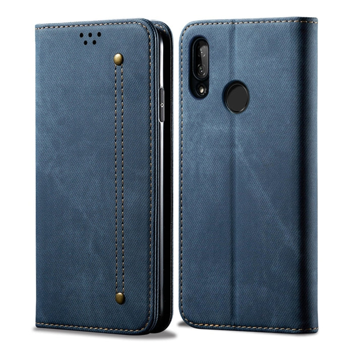 Estuche de cuero con tapa horizontal de estilo casual de textura de mezclilla con soporte y ranuras para tarjetas y billetera, For OPPO A9 / F11, For OPPO Reno 2, For Huawei Mate 30, For Huawei P30 Pro, For Huawei P30, For Huawei P Smart Z / Y9 Prime  ...