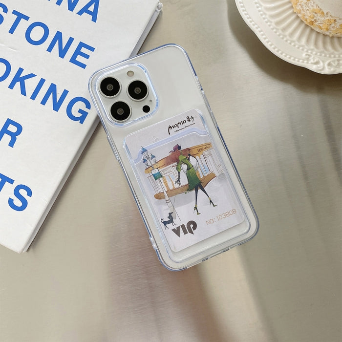 Funda protectora de TPU a prueba de golpes con ranura para tarjeta transparente