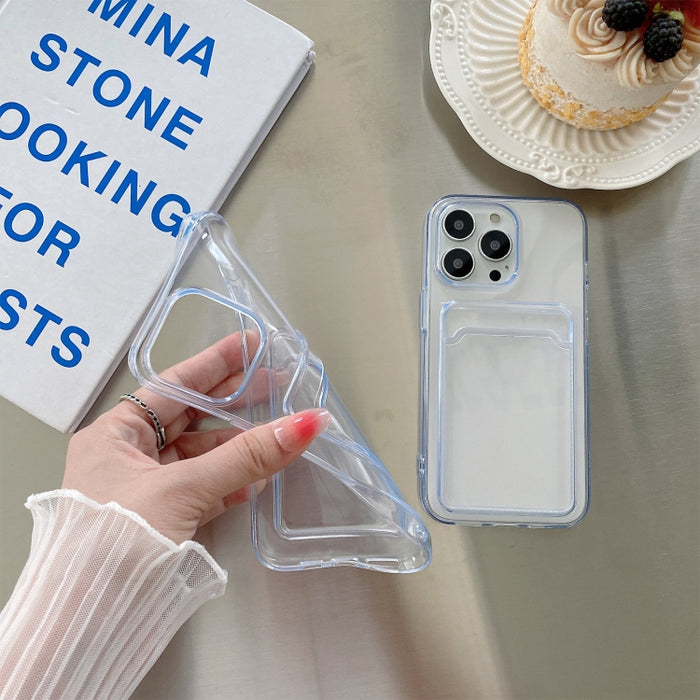 Funda protectora de TPU a prueba de golpes con ranura para tarjeta transparente