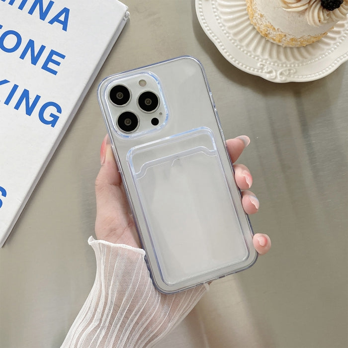 Funda protectora de TPU a prueba de golpes con ranura para tarjeta transparente