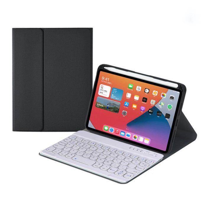 HY006 Funda de cuero con teclado Bluetooth desmontable con teclas redondas y soporte para iPad mini 6