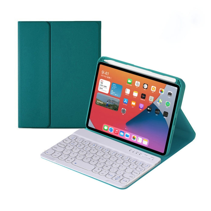 HY006 Funda de cuero con teclado Bluetooth desmontable con teclas redondas y soporte para iPad mini 6
