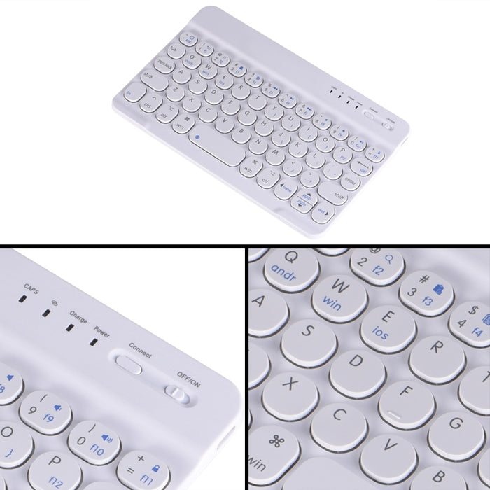 HY006 Funda de cuero con teclado Bluetooth desmontable con teclas redondas y soporte para iPad mini 6