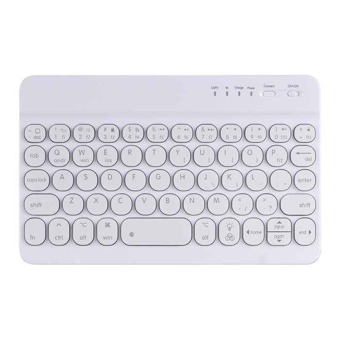 HY006D Funda de cuero con teclado Bluetooth desmontable para teclas redondas con retroiluminación colorida y soporte para iPad mini 6