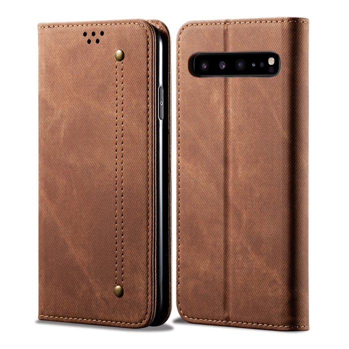 Estuche de cuero con tapa horizontal de estilo casual de textura de mezclilla con soporte y ranuras para tarjetas y billetera, For Galaxy A70, For Galaxy M30s, For Galaxy A10s, For Galaxy A20 / A30, For Galaxy A20s, For Galaxy A50s / A50 / A30s        ...