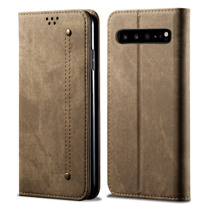 Estuche de cuero con tapa horizontal de estilo casual de textura de mezclilla con soporte y ranuras para tarjetas y billetera, For Galaxy A70, For Galaxy M30s, For Galaxy A10s, For Galaxy A20 / A30, For Galaxy A20s, For Galaxy A50s / A50 / A30s        ...