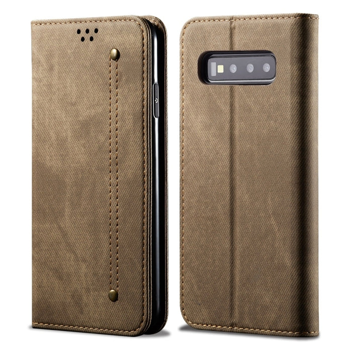 Estuche de cuero con tapa horizontal de estilo casual de textura de mezclilla con soporte y ranuras para tarjetas y billetera, For Galaxy A70, For Galaxy M30s, For Galaxy A10s, For Galaxy A20 / A30, For Galaxy A20s, For Galaxy A50s / A50 / A30s        ...