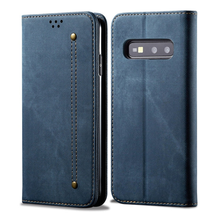 Estuche de cuero con tapa horizontal de estilo casual de textura de mezclilla con soporte y ranuras para tarjetas y billetera, For Galaxy A70, For Galaxy M30s, For Galaxy A10s, For Galaxy A20 / A30, For Galaxy A20s, For Galaxy A50s / A50 / A30s        ...