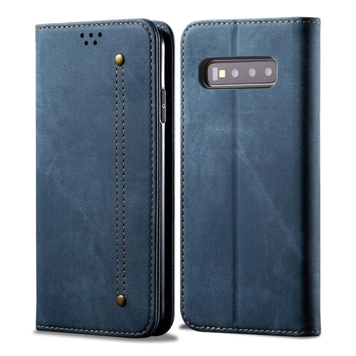 Estuche de cuero con tapa horizontal de estilo casual de textura de mezclilla con soporte y ranuras para tarjetas y billetera, For Galaxy A70, For Galaxy M30s, For Galaxy A10s, For Galaxy A20 / A30, For Galaxy A20s, For Galaxy A50s / A50 / A30s        ...