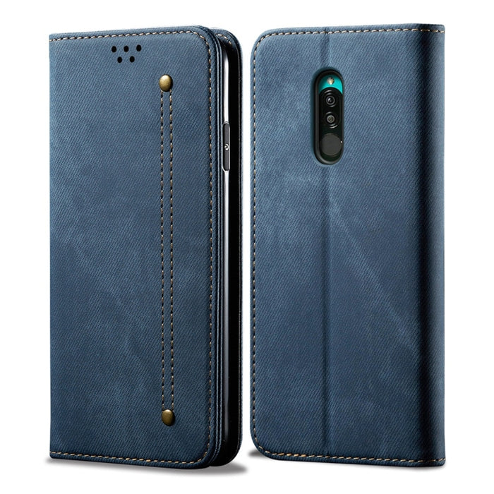 Estuche de cuero con tapa horizontal de estilo casual de textura de mezclilla con soporte y ranuras para tarjetas y billetera, For Galaxy A70, For Galaxy M30s, For Galaxy A10s, For Galaxy A20 / A30, For Galaxy A20s, For Galaxy A50s / A50 / A30s        ...