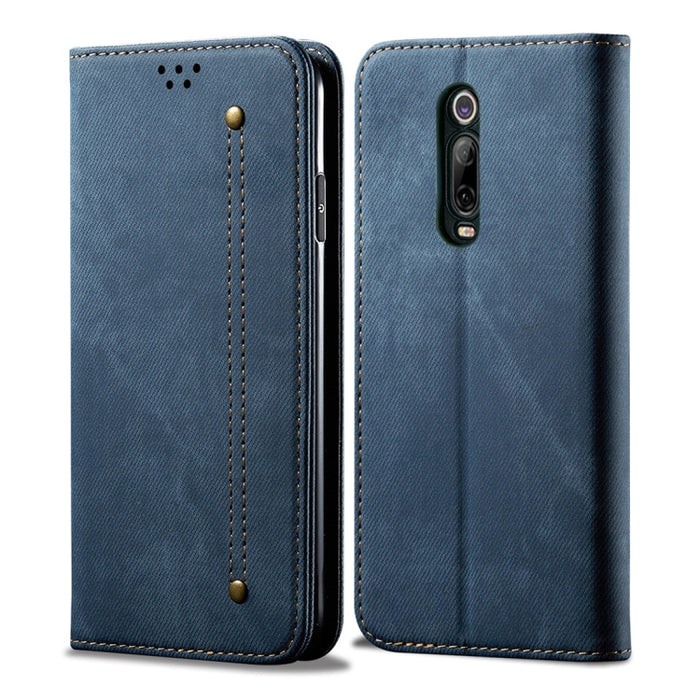 Estuche de cuero con tapa horizontal de estilo casual de textura de mezclilla con soporte y ranuras para tarjetas y billetera, For Galaxy A70, For Galaxy M30s, For Galaxy A10s, For Galaxy A20 / A30, For Galaxy A20s, For Galaxy A50s / A50 / A30s        ...