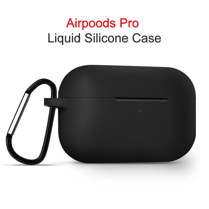 Para AirPods Pro Silicona Auriculares inalámbricos Estuche protector Caja de almacenamiento con gancho Cuerda anticaída