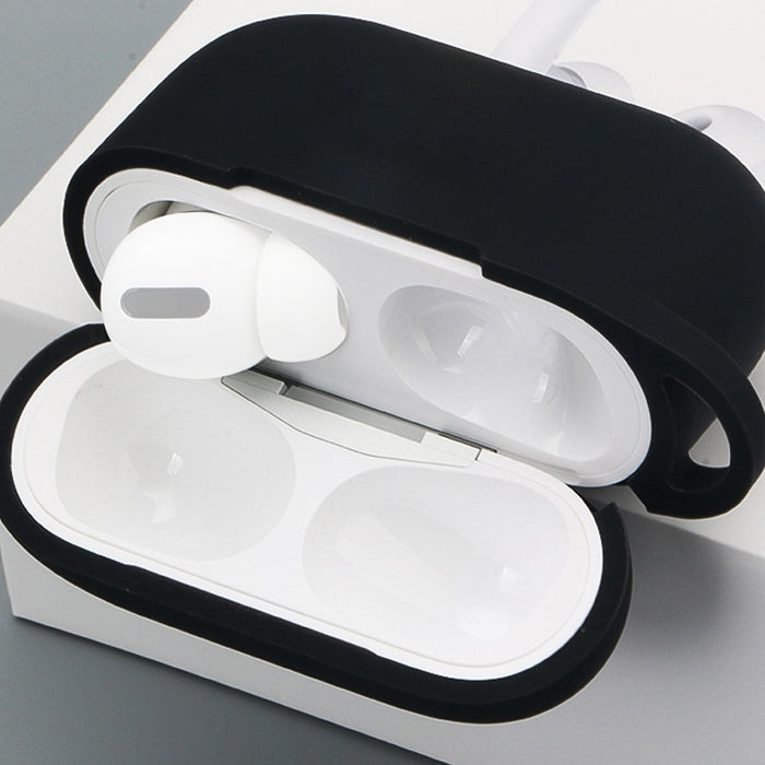 Para AirPods Pro Silicona Auriculares inalámbricos Estuche protector Caja de almacenamiento con gancho Cuerda anticaída
