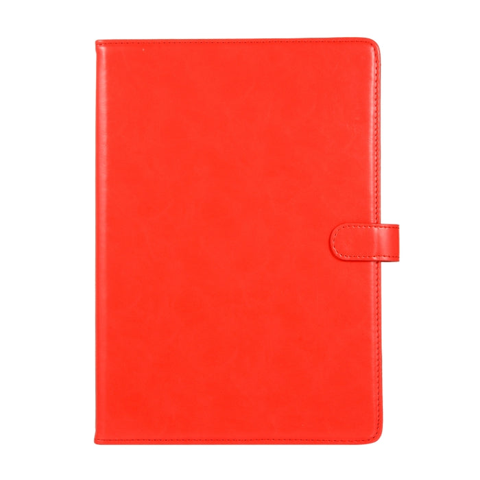 Estuche de cuero con tapa horizontal con textura de caballo loco con hebilla y soporte y ranuras para tarjetas y billetera y marco de fotos