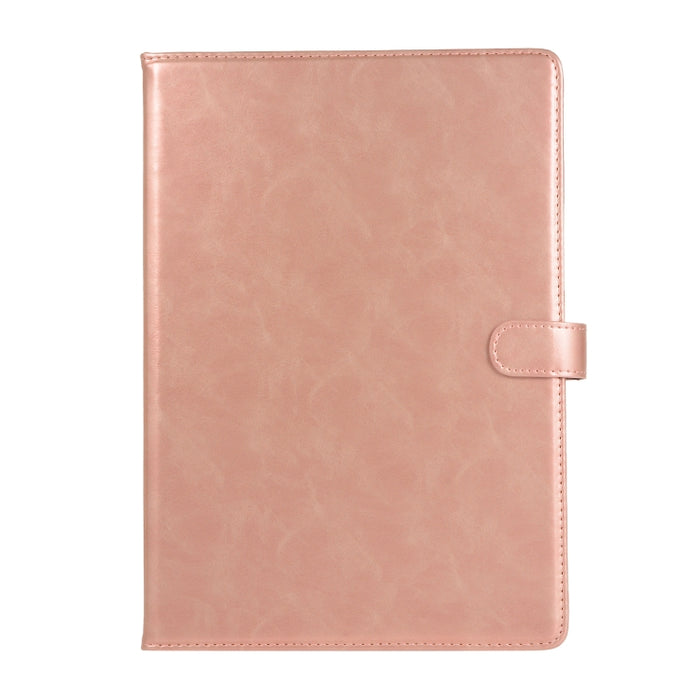 Estuche de cuero con tapa horizontal con textura de caballo loco con hebilla y soporte y ranuras para tarjetas y billetera y marco de fotos