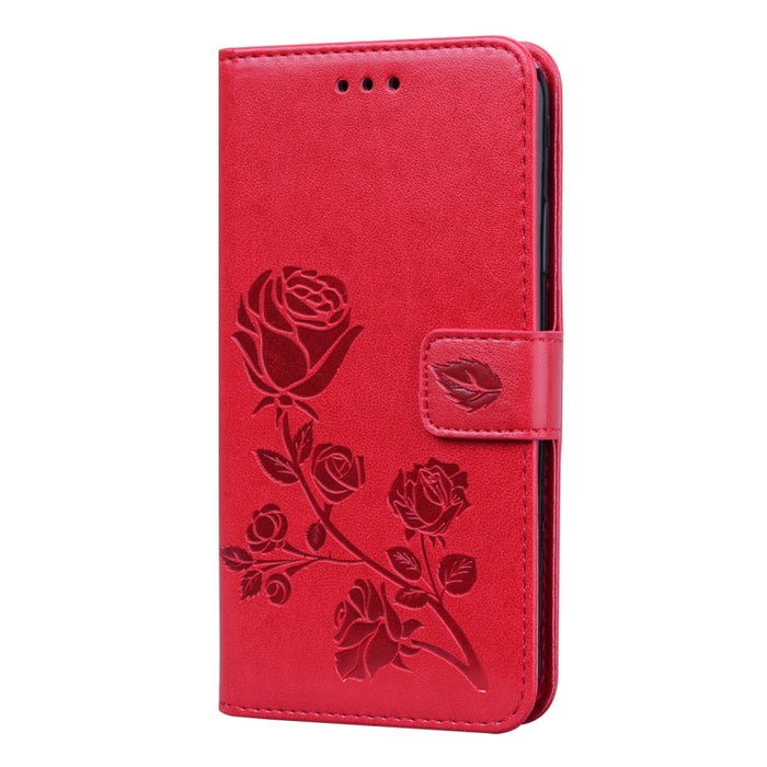 Estuche de cuero de PU con tapa horizontal en relieve rosa con soporte y ranuras para tarjetas y billetera, For Xiaomi Redmi 10