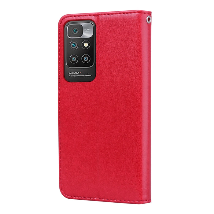 Estuche de cuero de PU con tapa horizontal en relieve rosa con soporte y ranuras para tarjetas y billetera, For Xiaomi Redmi 10
