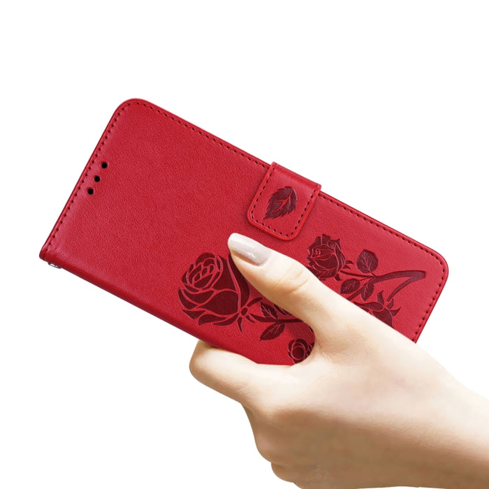 Estuche de cuero de PU con tapa horizontal en relieve rosa con soporte y ranuras para tarjetas y billetera, For Xiaomi Redmi 10