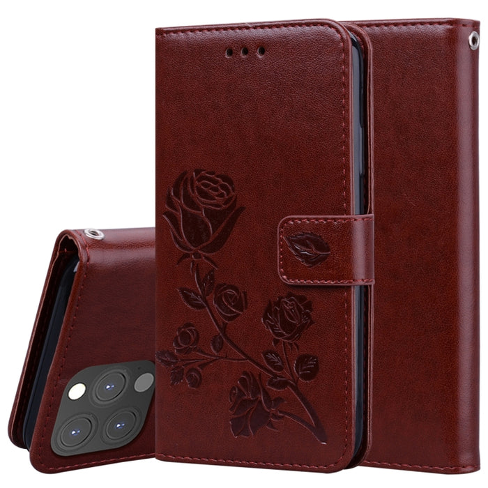 Estuche de cuero de PU con tapa horizontal en relieve rosa con soporte y ranuras para tarjetas y billetera