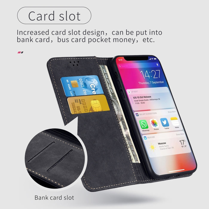 Estuche de cuero con tapa horizontal de estilo casual de textura de mezclilla con soporte y ranuras para tarjetas y billetera, For Xiaomi 11T Pro