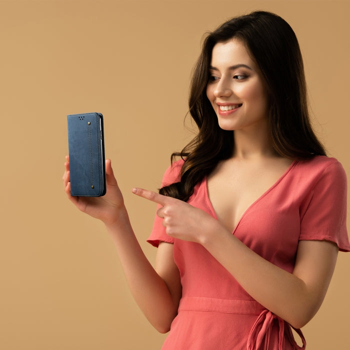 Estuche de cuero con tapa horizontal de estilo casual de textura de mezclilla con soporte y ranuras para tarjetas y billetera, For Xiaomi 11T Pro