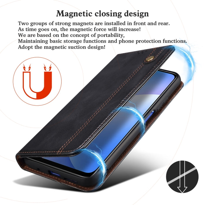 Estuche de cuero con tapa horizontal con textura de caballo loco de cera simple con ranuras para tarjetas y soporte y billetera, For Xiaomi 11T Pro