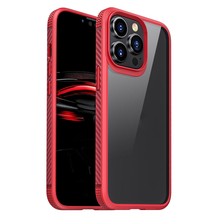 Estuche a prueba de golpes con bolsa de aire de cuatro esquinas de PC transparente de fibra de carbono TPU + PC transparente, For iPhone 13 Pro, For iPhone 13 Pro Max