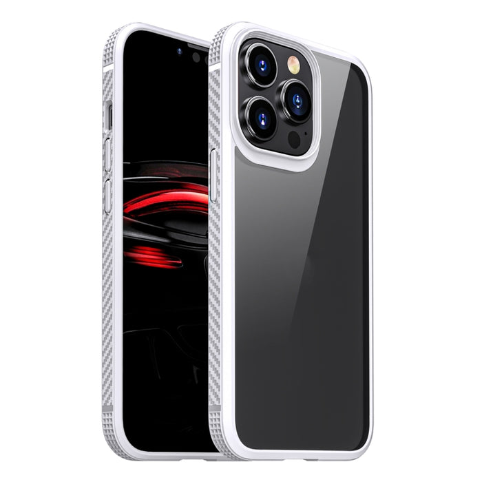 Estuche a prueba de golpes con bolsa de aire de cuatro esquinas de PC transparente de fibra de carbono TPU + PC transparente, For iPhone 13 Pro, For iPhone 13 Pro Max