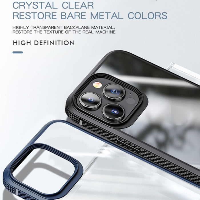 Estuche a prueba de golpes con bolsa de aire de cuatro esquinas de PC transparente de fibra de carbono TPU + PC transparente, For iPhone 13 Pro, For iPhone 13 Pro Max