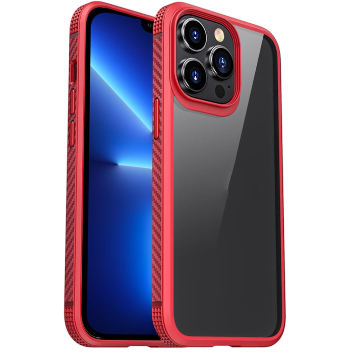 Estuche a prueba de golpes con bolsa de aire de cuatro esquinas de PC transparente de fibra de carbono TPU + PC transparente, For iPhone 13 Pro, For iPhone 13 Pro Max