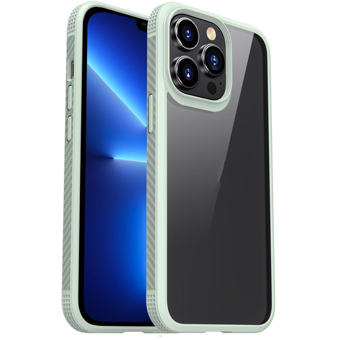 Estuche a prueba de golpes con bolsa de aire de cuatro esquinas de PC transparente de fibra de carbono TPU + PC transparente, For iPhone 13 Pro, For iPhone 13 Pro Max