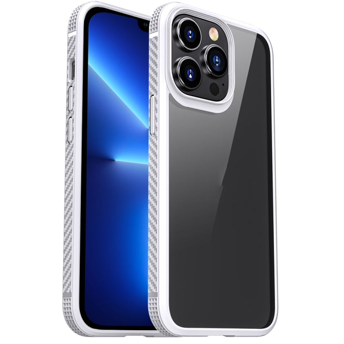 Estuche a prueba de golpes con bolsa de aire de cuatro esquinas de PC transparente de fibra de carbono TPU + PC transparente, For iPhone 13 Pro, For iPhone 13 Pro Max