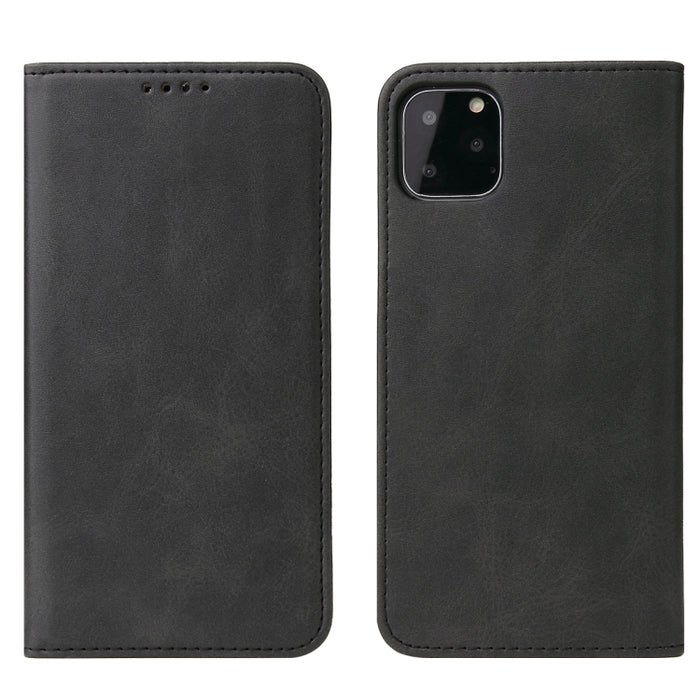 Estuche de cuero con tapa horizontal magnética con textura de becerro con soporte y ranuras para tarjetas y billetera, For iPhone 11 Pro, For iPhone SE 2022 / SE 2020 / 8 / 7, For iPhone 11