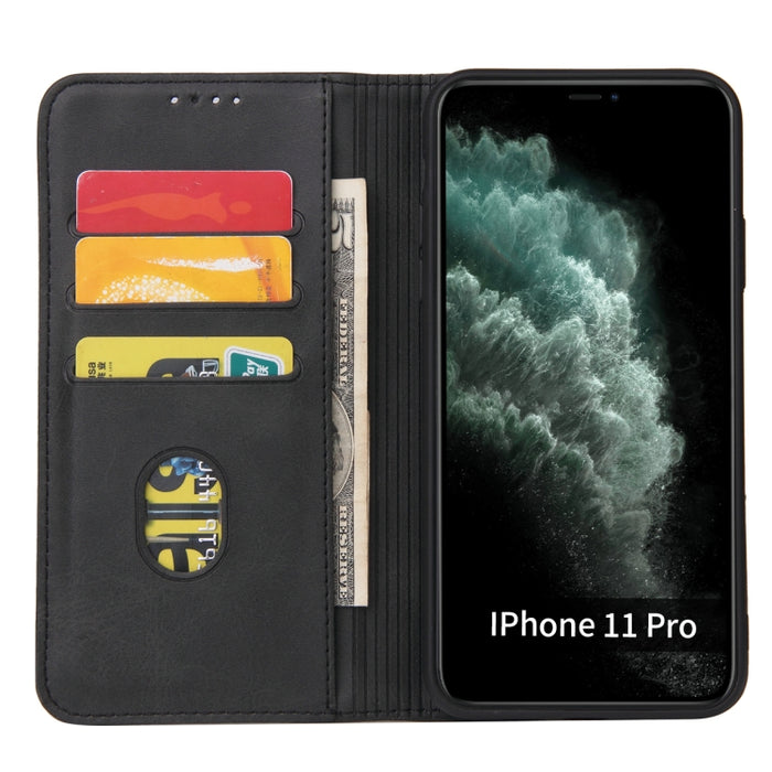 Estuche de cuero con tapa horizontal magnética con textura de becerro con soporte y ranuras para tarjetas y billetera, For iPhone 11 Pro, For iPhone SE 2022 / SE 2020 / 8 / 7, For iPhone 11