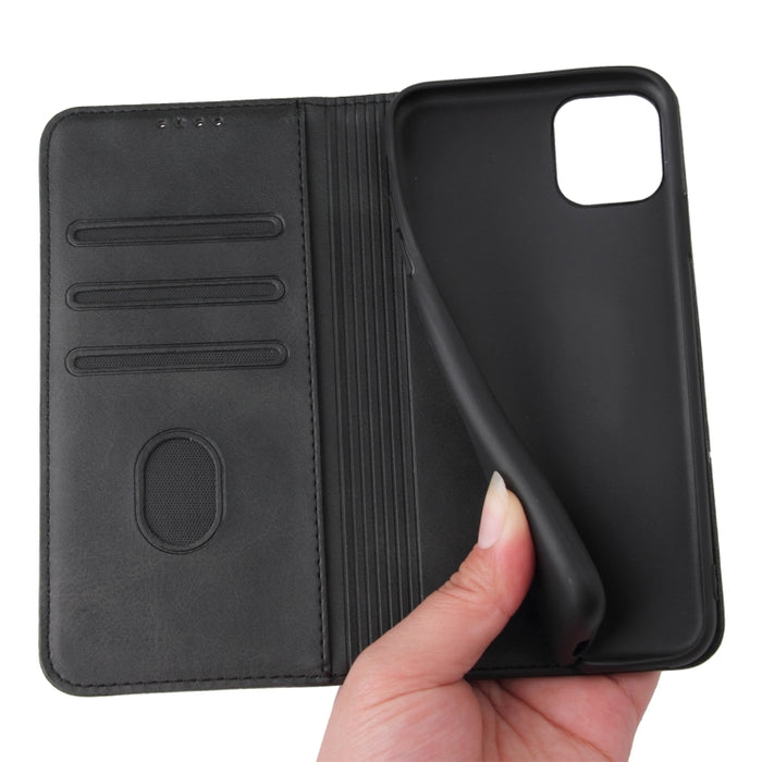 Estuche de cuero con tapa horizontal magnética con textura de becerro con soporte y ranuras para tarjetas y billetera, For iPhone 11 Pro, For iPhone SE 2022 / SE 2020 / 8 / 7, For iPhone 11